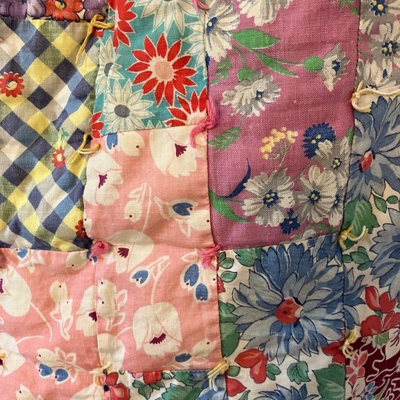 Vintage quilt coat patchwork quilted jacket medium antique - Picture 4 of 4